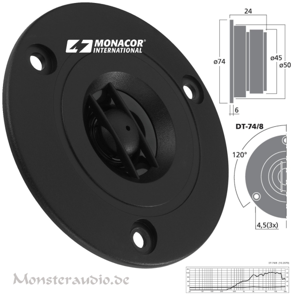 Monacor DT-74/8 11mm Mini-Hochtöner rund 30 Watt